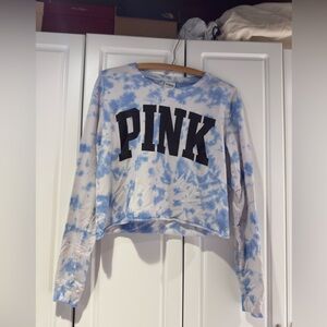 Victoria's Secret PINK Blue Tie-Dye Top